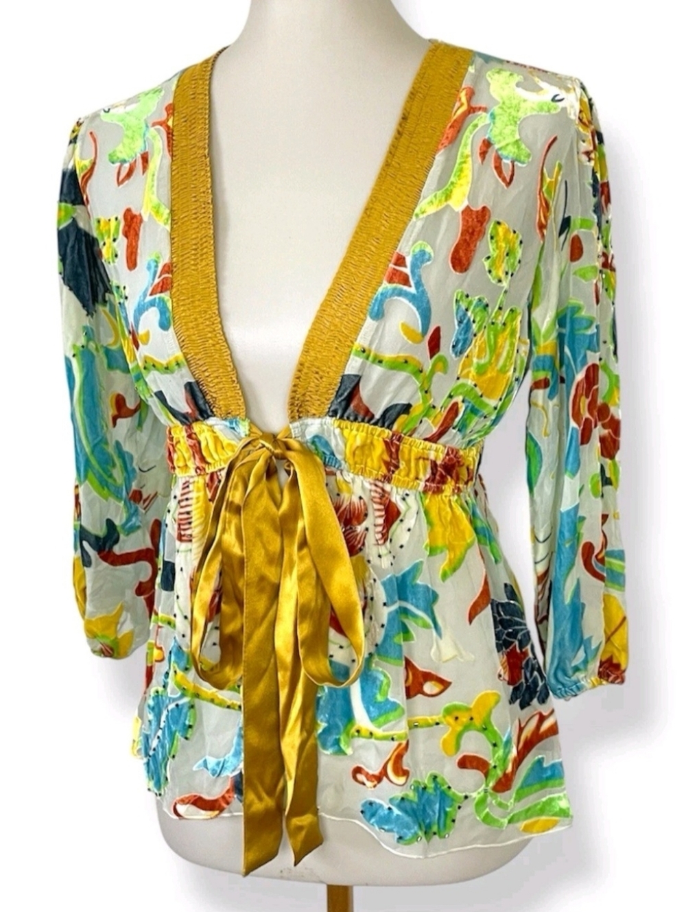 Hale Bob Sheer Velvet Cardigan Size S